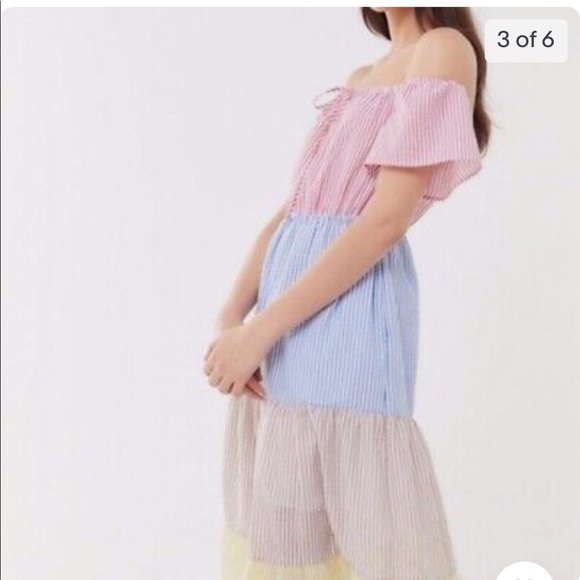 Urban Outfitters seersucker striped colour block midi dress - Picture 10 of 11